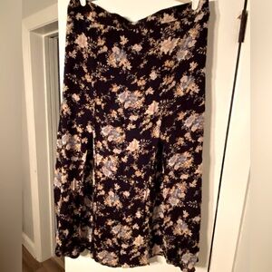 Love Fire Women’s Multicoloured Floral Viscose Swing Skirt Size 2 XL Midi Split